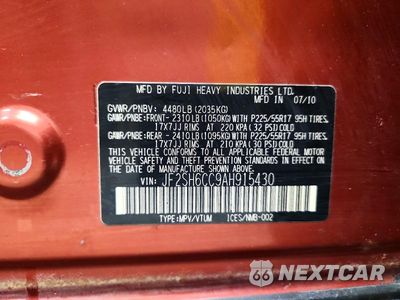 Zdjęcie 13 z 13 samochodu: 2010 SUBARU FORESTER 2.5X PREMIUM VIN:JF2SH6CC9AH915430 - miniatura