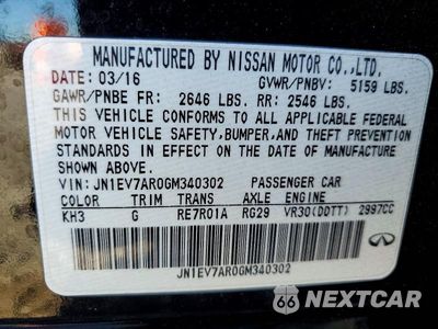 Zdjęcie 12 z 12 samochodu: 2016 INFINITI Q50 3.0T PREMIUM VIN:JN1EV7AR0GM340302 - miniatura