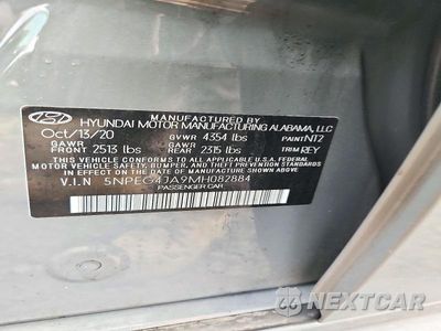 Zdjęcie 12 z 12 samochodu: 2021 HYUNDAI SONATA SE VIN:5NPEG4JA9MH082884 - miniatura