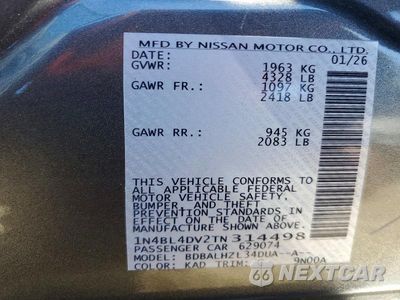 Zdjęcie 13 z 13 samochodu: 2026 NISSAN ALTIMA SV VIN:1N4BL4DV2TN314498 - miniatura