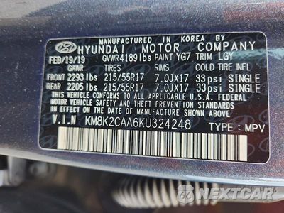 Zdjęcie 13 z 13 samochodu: 2019 HYUNDAI KONA SEL VIN:KM8K2CAA6KU324248 - miniatura