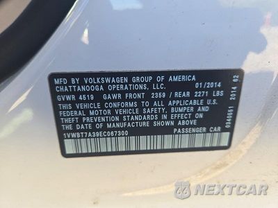 Zdjęcie 13 z 13 samochodu: 2014 VOLKSWAGEN PASSAT SE VIN:1VWBT7A39EC067300 - miniatura