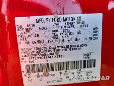 Zdjęcie 12 z 12 samochodu: 2010 FORD F150 SUPER CAB VIN:1FTEX1C89AFC55785 - miniatura