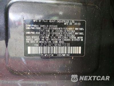 Zdjęcie 12 z 12 samochodu: 2014 SUBARU FORESTER 2.5I PREMIUM VIN:JF2SJAEC9EH473338 - miniatura