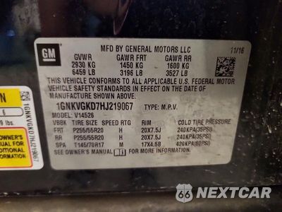 Zdjęcie 13 z 13 samochodu: 2017 CHEVROLET TRAVERSE LT VIN:1GNKVGKD7HJ219067 - miniatura