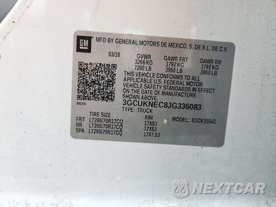 Zdjęcie 12 z 12 samochodu: 2018 CHEVROLET SILVERADO K1500 VIN:3GCUKNEC8JG336083 - miniatura