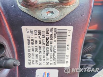 Zdjęcie 12 z 12 samochodu: 2017 HONDA CIVIC EX VIN:19XFC2F79HE077891 - miniatura