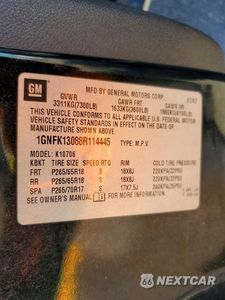 Zdjęcie 13 z 13 samochodu: 2008 CHEVROLET TAHOE K1500 VIN:1GNFK13088R114445 - miniatura