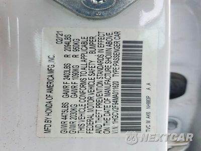 Zdjęcie 12 z 12 samochodu: 2021 HONDA ACCORD TOURING VIN:1HGCV2F94MA011620 - miniatura