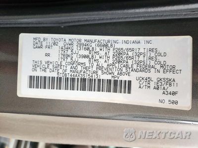 Zdjęcie 14 z 14 samochodu: 2003 TOYOTA SEQUOIA SR5 VIN:5TDBT44AX3S154131 - miniatura