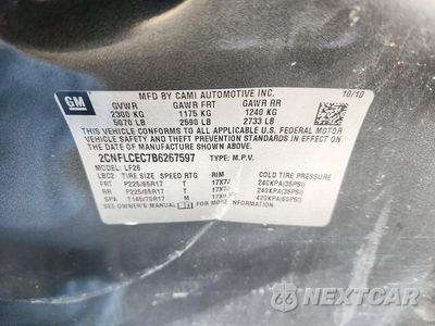 Zdjęcie 13 z 13 samochodu: 2011 CHEVROLET EQUINOX LS VIN:2CNFLCEC7B6267597 - miniatura