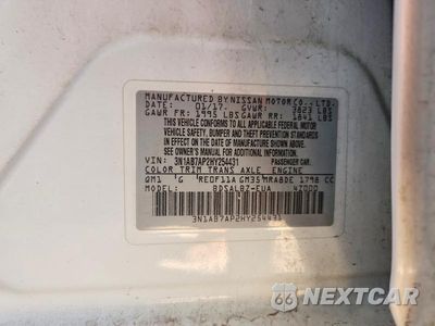 Zdjęcie 12 z 12 samochodu: 2017 NISSAN SENTRA S VIN:3N1AB7AP2HY254431 - miniatura