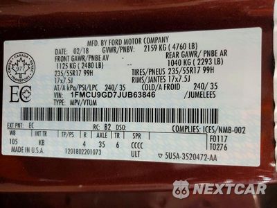 Zdjęcie 13 z 13 samochodu: 2018 FORD ESCAPE SE VIN:1FMCU9GD7JUB63846 - miniatura
