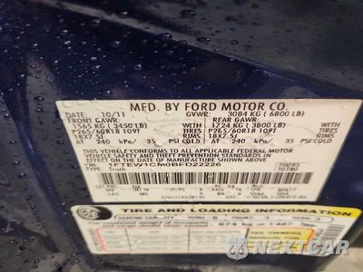 Zdjęcie 12 z 12 samochodu: 2011 FORD F150 SUPERCREW VIN:1FTEW1CM0BFD22226 - miniatura