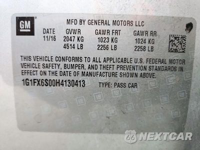Zdjęcie 12 z 12 samochodu: 2017 CHEVROLET BOLT EV PREMIER VIN:1G1FX6S00H4130413 - miniatura