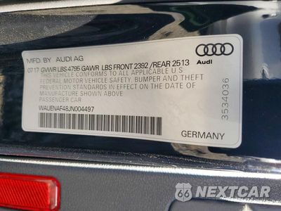 Zdjęcie 12 z 12 samochodu: 2018 AUDI A4 PREMIUM PLUS VIN:WAUENAF48JN004497 - miniatura