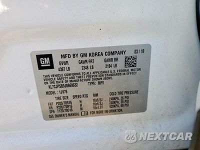 Zdjęcie 13 z 13 samochodu: 2018 CHEVROLET TRAX 1LT VIN:KL7CJPSB9JB669632 - miniatura