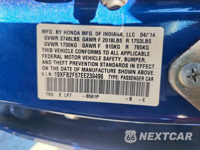 Zdjęcie 12 z 12 samochodu: 2014 HONDA CIVIC LX VIN:19XFB2F57EE239496 - miniatura