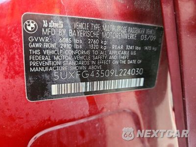 Zdjęcie 13 z 13 samochodu: 2009 BMW X6 XDRIVE35I VIN:5UXFG43509L224030 - miniatura