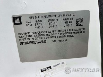 Zdjęcie 12 z 12 samochodu: 2012 CHEVROLET IMPALA LT VIN:2G1WG5E38C1245040 - miniatura