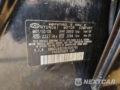 Zdjęcie 12 z 12 samochodu: 2008 HYUNDAI ELANTRA GLS VIN:KMHDU46D08U506791 - miniatura