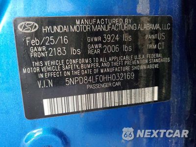 Zdjęcie 12 z 12 samochodu: 2017 HYUNDAI ELANTRA LIMITED VIN:5NPD84LF0HH032169 - miniatura