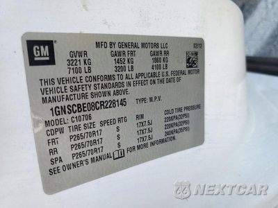 Zdjęcie 14 z 14 samochodu: 2012 CHEVROLET TAHOE C1500 LT VIN:1GNSCBE08CR228145 - miniatura