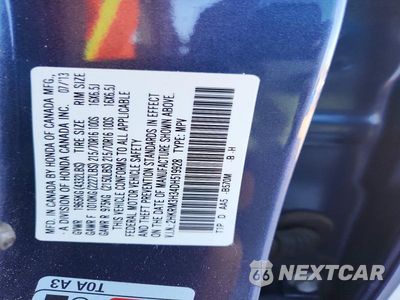 Zdjęcie 13 z 13 samochodu: 2013 HONDA CR-V LX VIN:2HKRM3H34DH519928 - miniatura