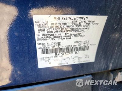 Zdjęcie 12 z 12 samochodu: 2012 FORD TAURUS SEL VIN:1FAHP2EWXCG101393 - miniatura