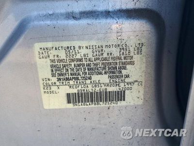Zdjęcie 12 z 12 samochodu: 2011 NISSAN SENTRA 2.0 VIN:3N1AB6AP8BL725240 - miniatura