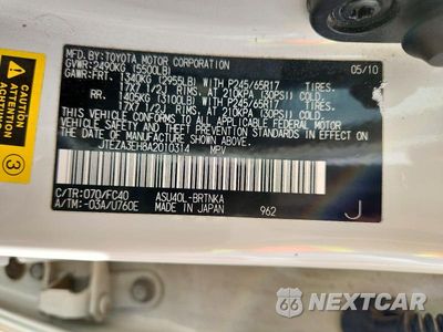 Zdjęcie 12 z 12 samochodu: 2010 TOYOTA HIGHLANDER BASE VIN:JTEZA3EH8A2010314 - miniatura