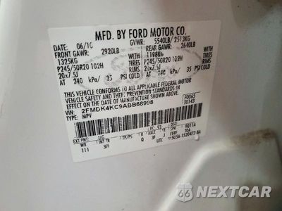 Zdjęcie 12 z 12 samochodu: 2010 FORD EDGE LIMITED VIN:2FMDK4KC9ABB68998 - miniatura