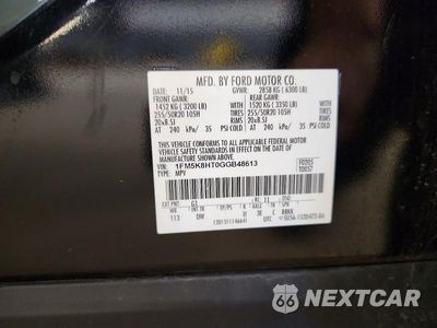 Zdjęcie 13 z 13 samochodu: 2016 FORD EXPLORER PLATINUM VIN:1FM5K8HT0GGB48613 - miniatura