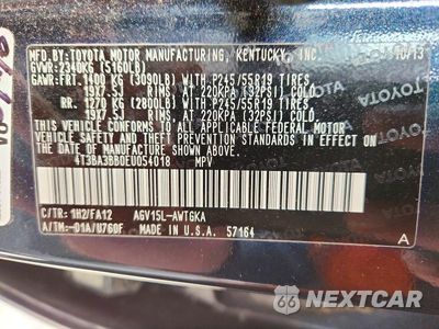 Zdjęcie 13 z 13 samochodu: 2014 TOYOTA VENZA LE VIN:4T3BA3BB0EU054018 - miniatura