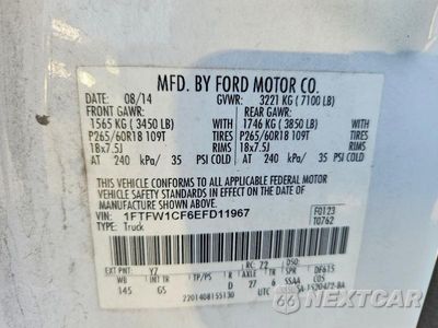 Zdjęcie 13 z 13 samochodu: 2014 FORD F150 SUPERCREW VIN:1FTFW1CF6EFD11967 - miniatura