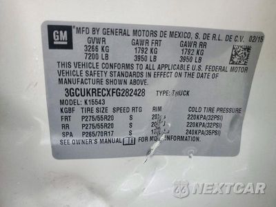 Zdjęcie 13 z 13 samochodu: 2015 CHEVROLET SILVERADO K1500 LT VIN:3GCUKRECXFG282428 - miniatura