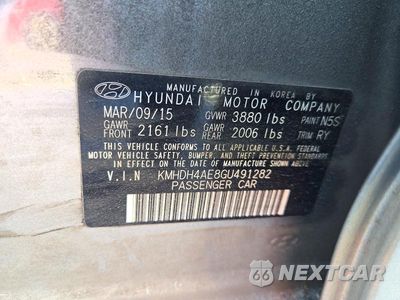 Zdjęcie 12 z 12 samochodu: 2016 HYUNDAI ELANTRA VALUE EDITION VIN:KMHDH4AE8GU491282 - miniatura