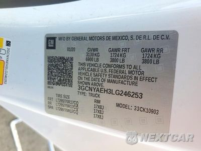 Zdjęcie 12 z 12 samochodu: 2020 CHEVROLET SILVERADO K1500 VIN:3GCNYAEH3LG246253 - miniatura
