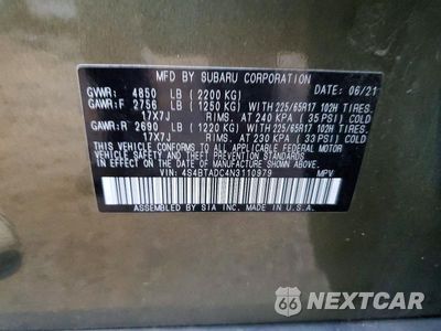 Zdjęcie 13 z 13 samochodu: 2022 SUBARU OUTBACK PREMIUM VIN:4S4BTADC4N3110979 - miniatura