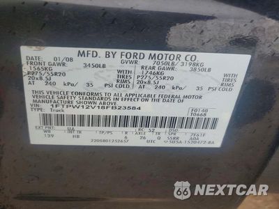 Zdjęcie 12 z 12 samochodu: 2008 FORD F150 SUPERCREW VIN:1FTPW12V18FB23584 - miniatura