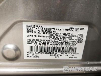 Zdjęcie 13 z 13 samochodu: 2015 MITSUBISHI OUTLANDER SPORT ES VIN:4A4AR3AU2FE039769 - miniatura