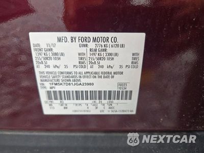 Zdjęcie 13 z 13 samochodu: 2018 FORD EXPLORER XLT VIN:1FM5K7D81JGA23980 - miniatura