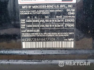 Zdjęcie 13 z 13 samochodu: 2009 MERCEDES-BENZ ML 550 VIN:4JGBB72E59A477109 - miniatura