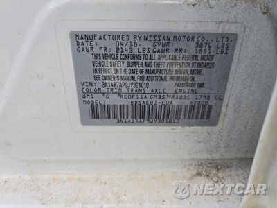 Zdjęcie 12 z 12 samochodu: 2018 NISSAN SENTRA S VIN:3N1AB7AP9JY301010 - miniatura