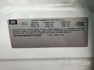Zdjęcie 12 z 12 samochodu: 2013 CHEVROLET CRUZE LS VIN:1G1PA5SG4D7212036 - miniatura