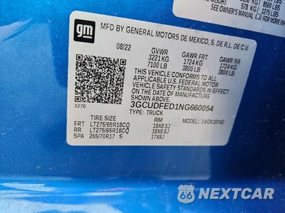 Zdjęcie 12 z 12 samochodu: 2022 CHEVROLET SILVERADO K1500 LT TRAIL BOSS VIN:3GCUDFED1NG660054 - miniatura