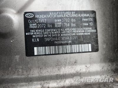 Zdjęcie 12 z 12 samochodu: 2013 HYUNDAI ELANTRA GLS VIN:5NPDH4AEXDH431711 - miniatura