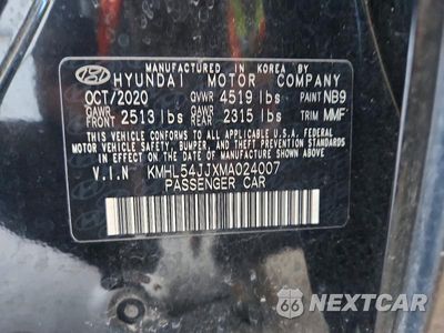 Zdjęcie 13 z 13 samochodu: 2021 HYUNDAI SONATA HYBRID LIMITED VIN:KMHL54JJXMA024007 - miniatura