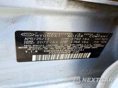Zdjęcie 12 z 12 samochodu: 2013 HYUNDAI ELANTRA LIMITED VIN:KMHDH4AE4DU531241 - miniatura