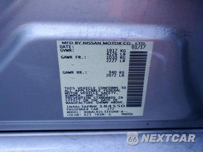 Zdjęcie 12 z 12 samochodu: 2017 NISSAN ALTIMA 2.5 SL VIN:1N4AL3AP8HC184550 - miniatura